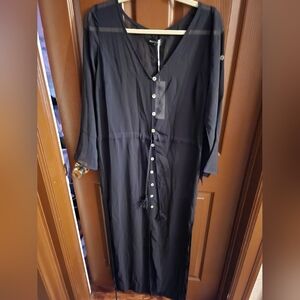 White Fox Boutique Black Maxi Dress - Sheer